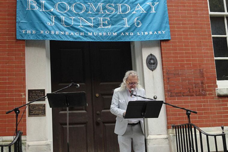 Publican Fergus Carey, owner of Fergie’s and Monk’s, reads at Bloomsday 2013 at the Rosenbach. (Rosenbach Museum & Library)