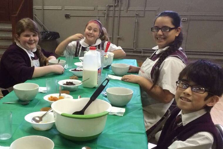 At St. Martin of Tours (from left) Sara Hatter, Kaylee Lafter, Alyah Figueroa and Sean Sulaiman.