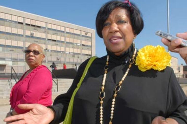 Estelle Matthews (left), a close confidante of Arlene Ackerman, is accused of hiring her unqualified son for district positions and giving unapproved raises to employees. (April Saul / Staff Photographer)