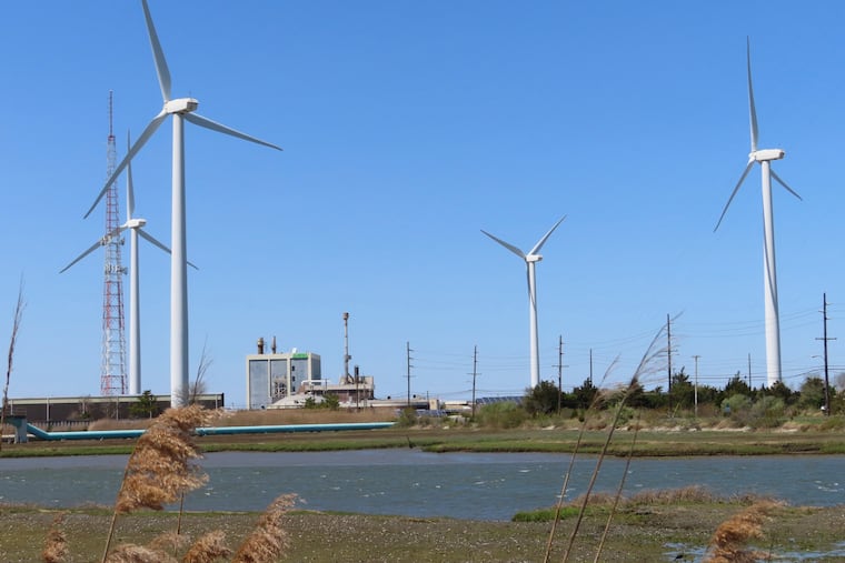 Land-based wind turbines in Atlantic City. Danish company Orsted has canceled plans for an offshore wind farm that would have powered about a million homes. Atlantic City was counting on jobs that the project would have created.
