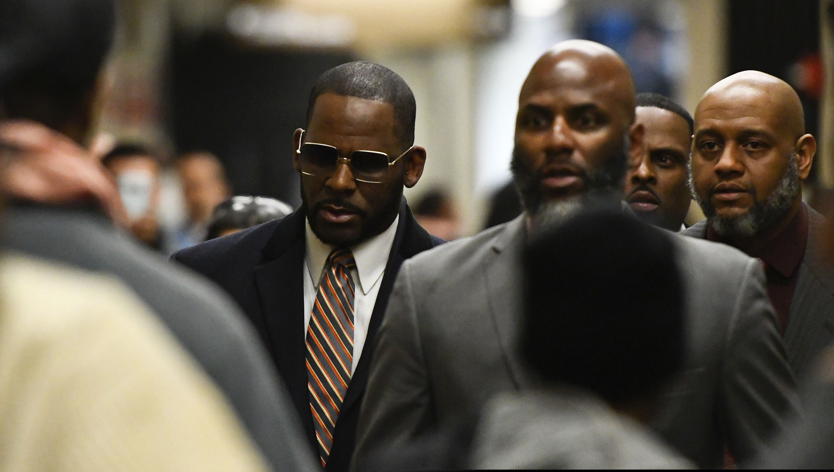 Musician R. Kelly arrives at the Daley Center for a hearing in his child support case on Wednesday, May 8, 2019, in Chicago. (AP Photo/Matt Marton)