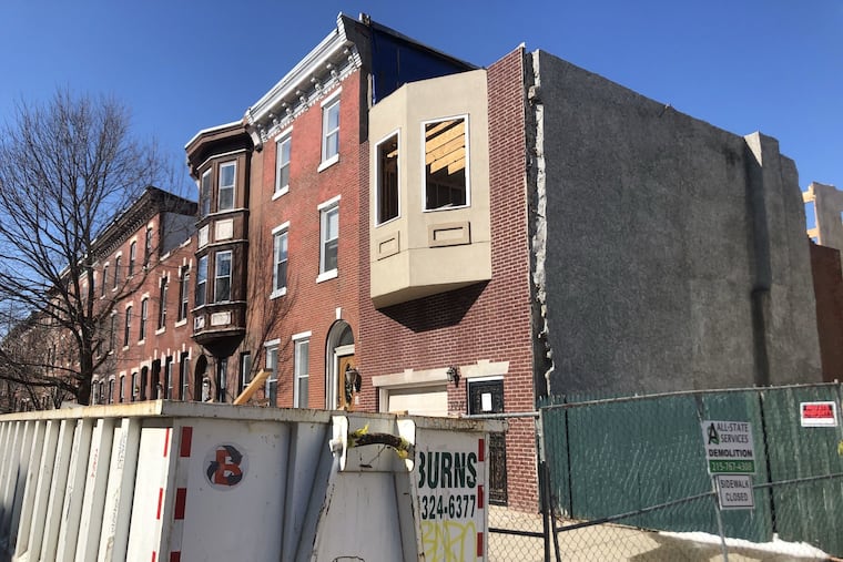 Completed in 2008, this single-family house at 1507 Christian St. is being demolished to make way for a five-unit condo building by Zatos Investments. The developer acquired the building shortly after its property tax abatement had expired. The city will now forego property taxes on the new building for another decade.