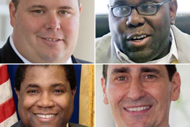 Clockwise from left, Republican Chris Halgas, Troy E. Singleton, GOP Mayor Jim Keenan and Assemblyman Herb Conaway.