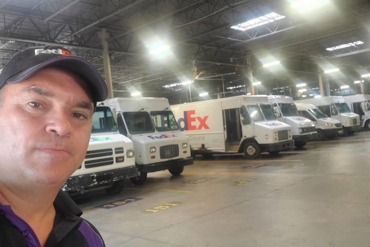 Dean Vagnozzi at the Pennsylvania FedEx depot where he worked for two years after a court-ordered takeover of his former insurance and investment firm, A Better Financial Plan, during federal investigators' response to the Par Funding Ponzi scheme in 2020.