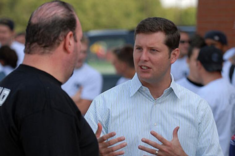U.S. Rep. Patrick Murphy (right) has received threats since voting for the health-care overhaul last Sunday night but there have been no acts of vandalism against his home or his district offices, a spokeswoman for the congressman said today. (Ron Tarver / Staff Photographer)