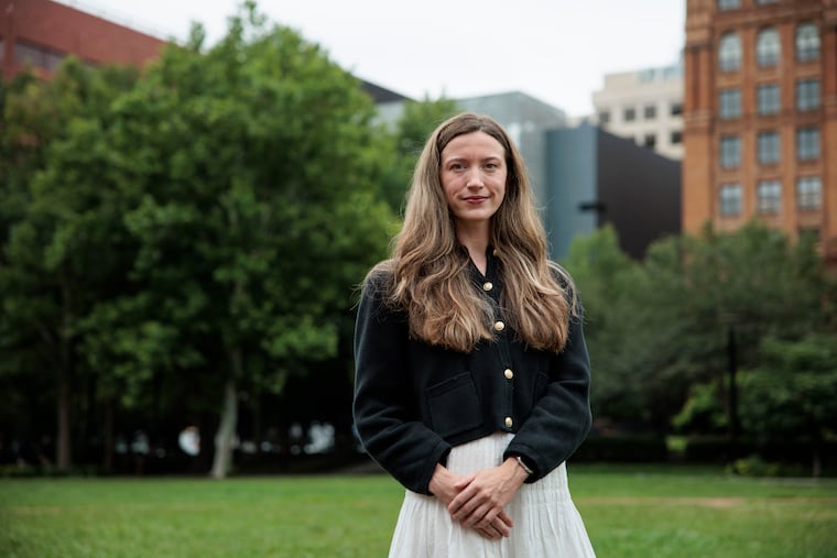 Audrey Lee, who now works in the office four days a week, near her office in Philadelphia. She said that remote work so early in her career was a hindrance.
