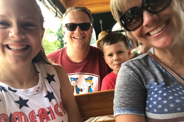 The Saunders Family. Front: Annie and Elizabeth. Back: Neil and Mickey.