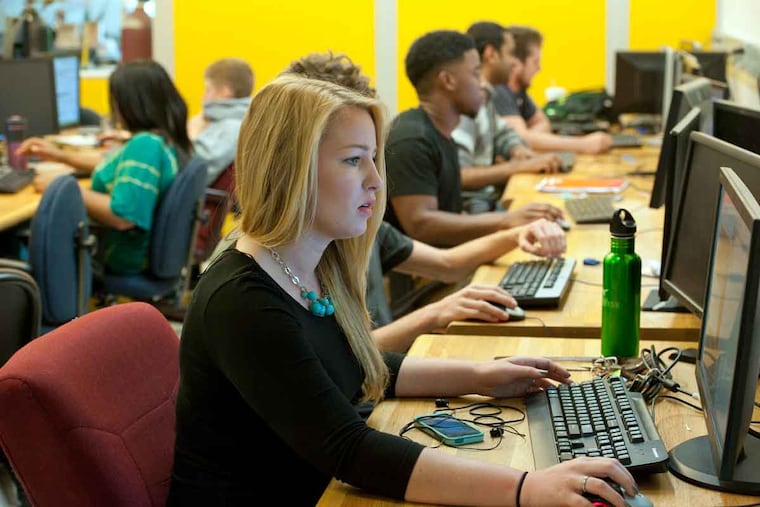 Rowan University students, including civil and environmental engineering senior Megan Mittenzwei, are working with American Water to digitize 120 years' worth of company information on a network of pipes crisscrossing the New Jersey.