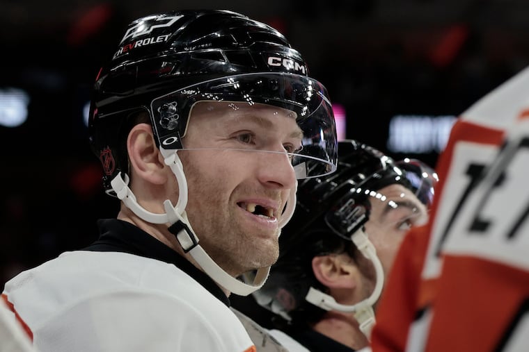 Flyers' Sean Couturier won't suit up for Thursday night's game in Los Angeles.