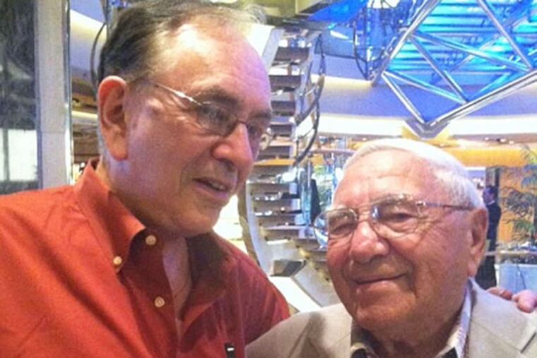 Stu and Syd Bykofsky on a 2012 family cruise to celebrate the patriarch’s birthday.