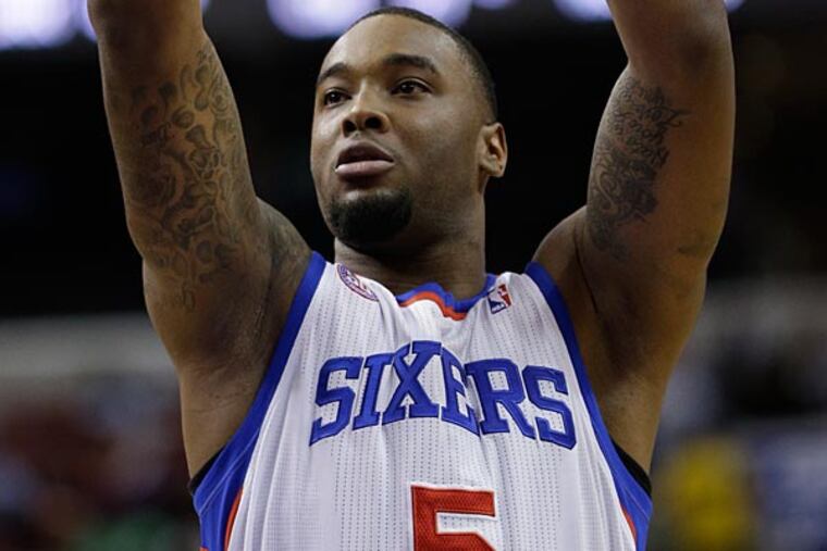 Philadelphia 76ers' Arnett Moultrie in action during an NBA basketball game against the Minnesota Timberwolves, Tuesday, Dec. 4, 2012, in Philadelphia. (AP Photo/Matt Slocum)