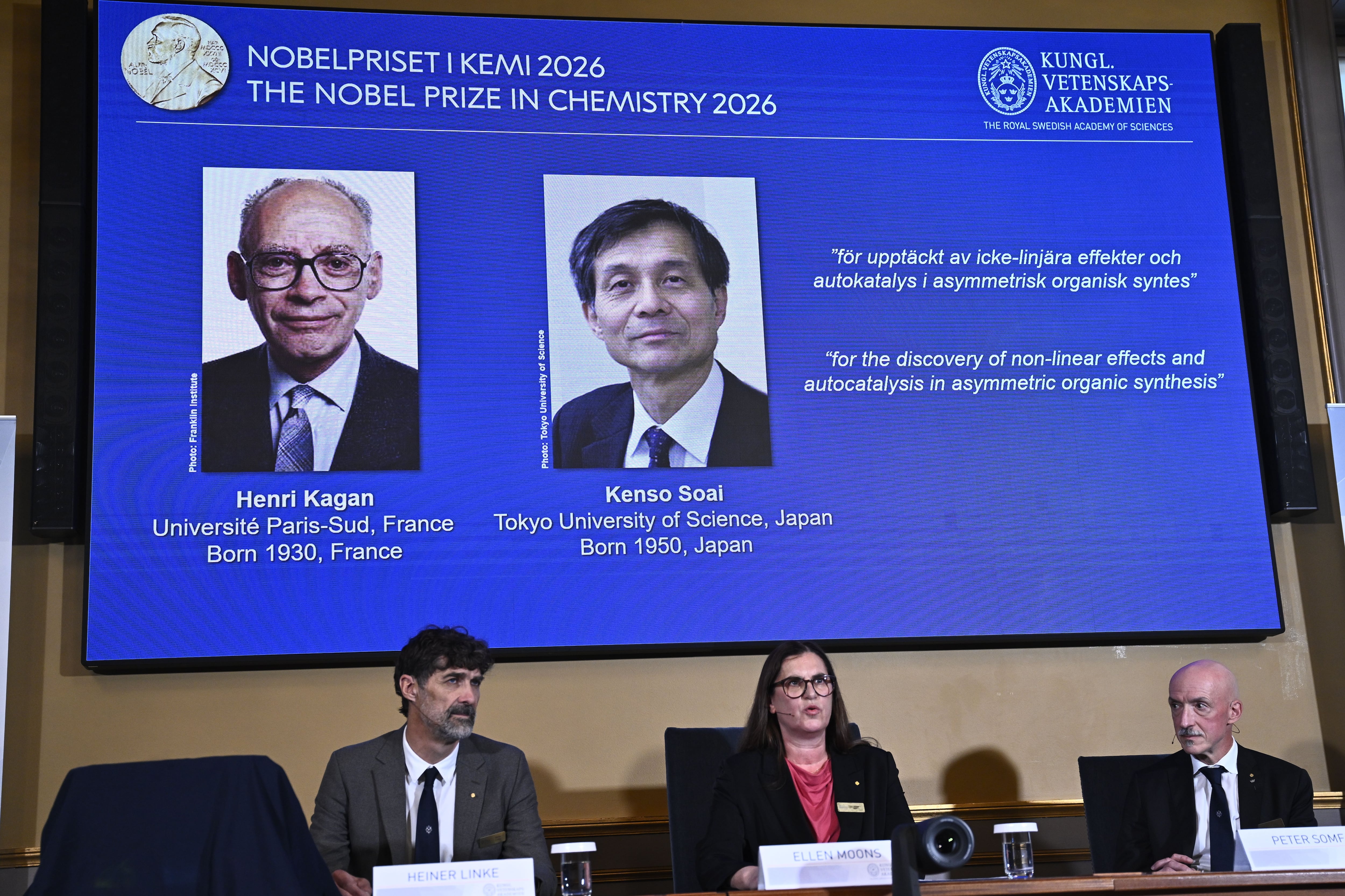 Nobel Prize in chemistry awarded to Kagan and Soai for research solving 'mirror image' mystery