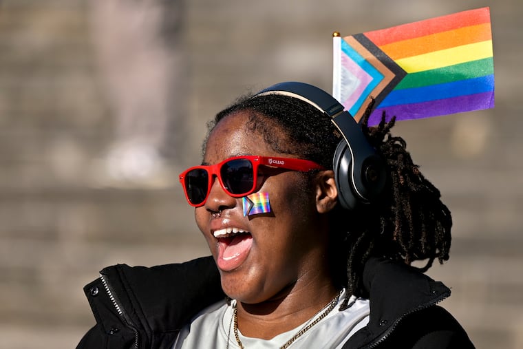 Ne’vaeh Scott, a senior at Little Flower Catholic High School for Girls participates with classmates from the school’s Black Student Union.
