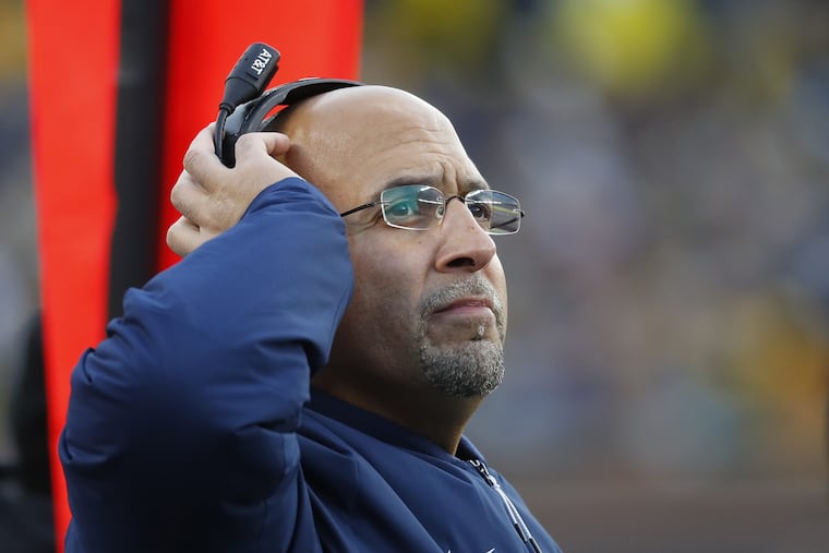 Penn State head coach James Franklin watches against Michigan on Nov. 3.