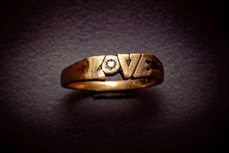 "LOVE" ring belonging to Shaun Eileen Ritterson, who was slain in Bucks County in 1977. Her case remains unsolved.