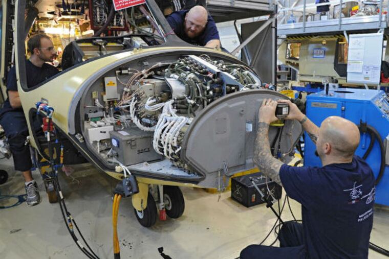 At AgustaWestland, an Italian helicopter manufacturer, which has its U.S. headquarters in Northeast Philadelphia. (Clem Murray / Staff Photographer)