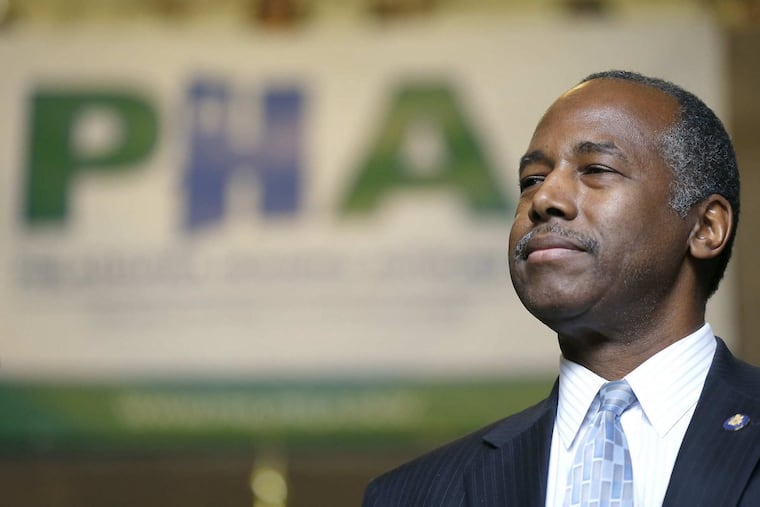 Housing and Urban Development Secretary Ben Carson at Vaux Big Picture High School in Philadelphia, PA on September 19, 2017.