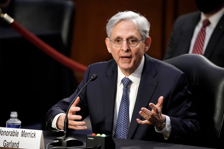 Merrick Garland at his Senate confirmation hearing on Feb. 22.