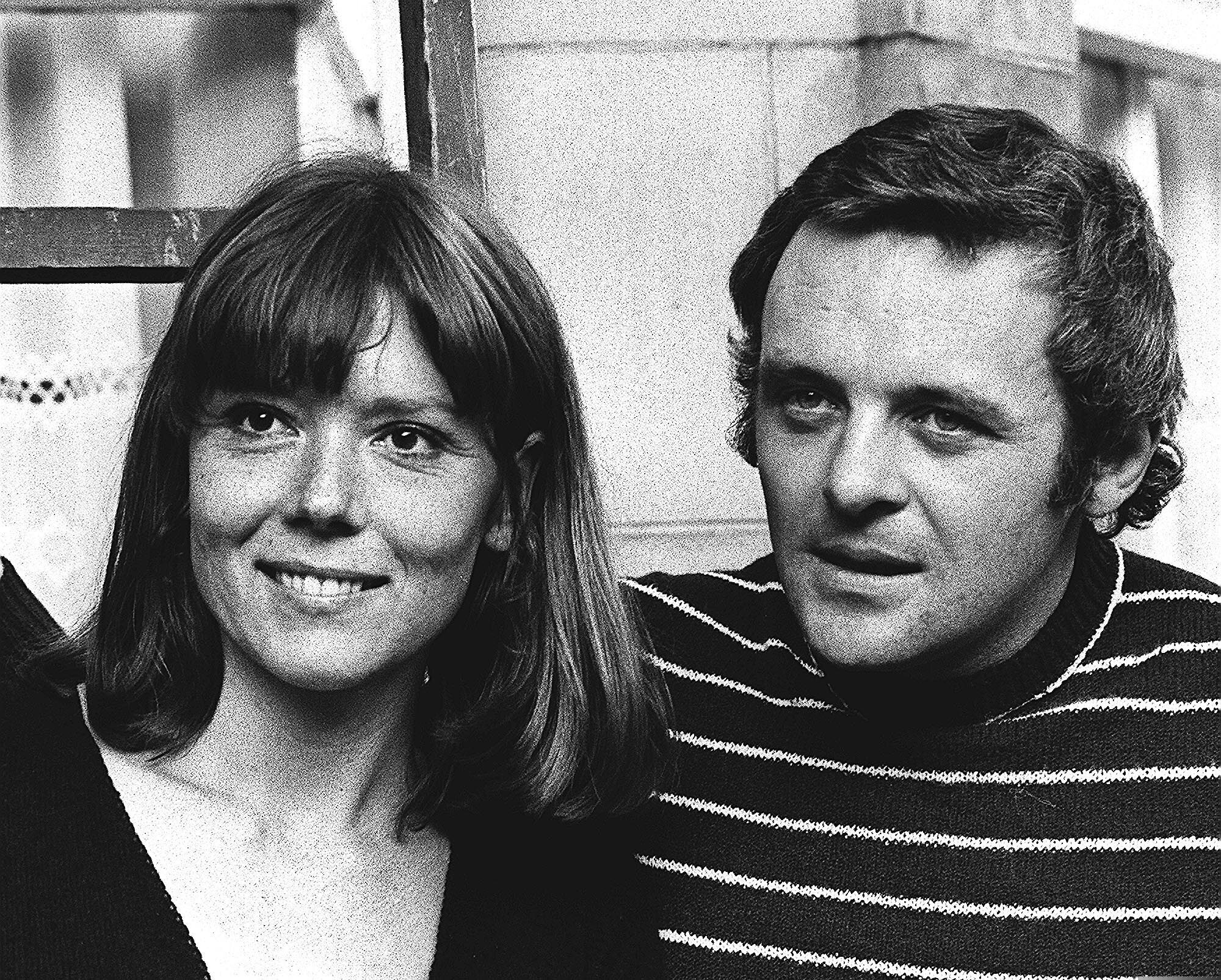 In this 1972 photo, British actress Diana Rigg and actor Anthony Hopkins attend the opening night of Macbeth at the National Theatre, London.