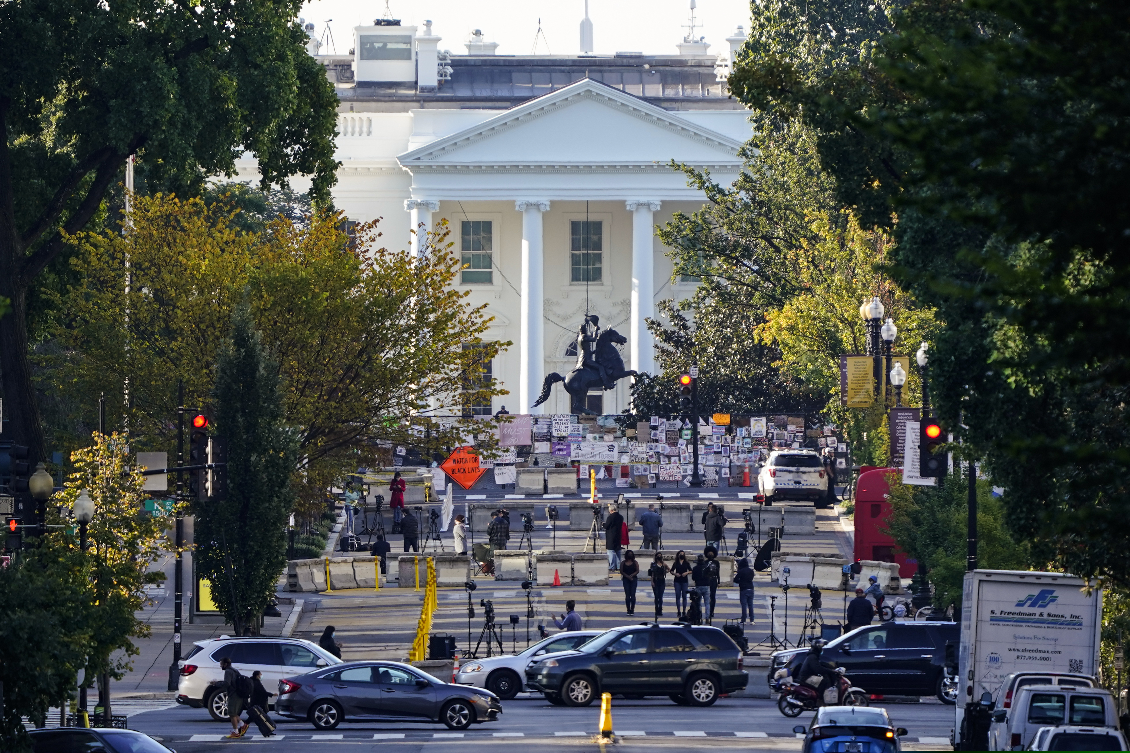 The White House is seen in Washington, early Tuesday.