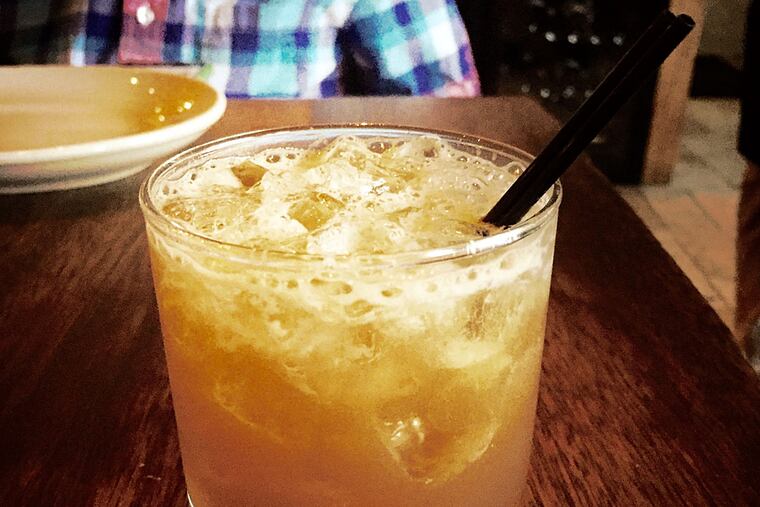 The Z&T cocktail from Zahav, a za'atar-infused G&T.