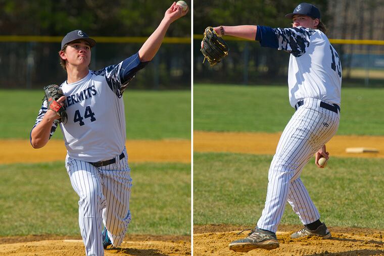 St. Augustine pitchers Billy Chillari (left) and Mike Vasturia.
