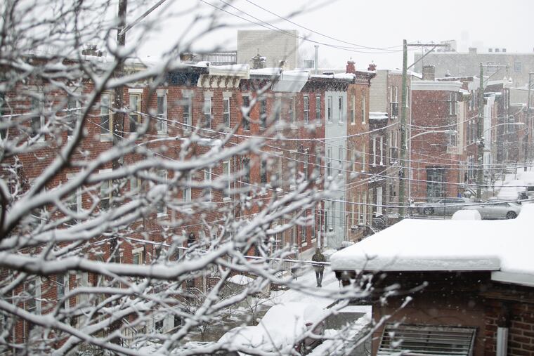 Snow-covered Fishtown at the end of a surprisingly wimpy winter of 2018-19.