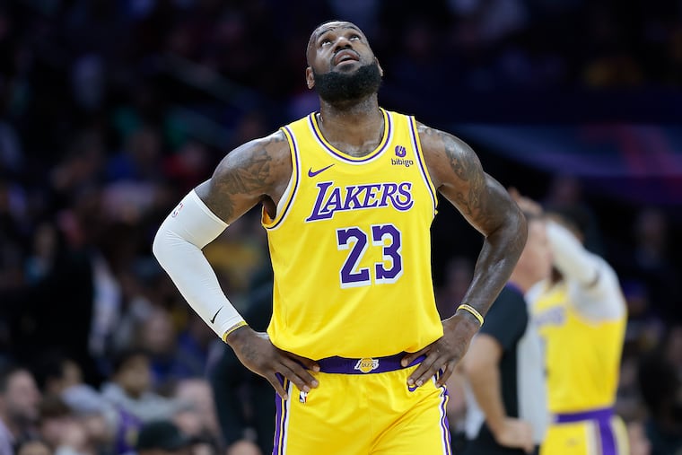 Look up! It's a bird! It's a plane! It's LeBron James on his way to Sixers practice!