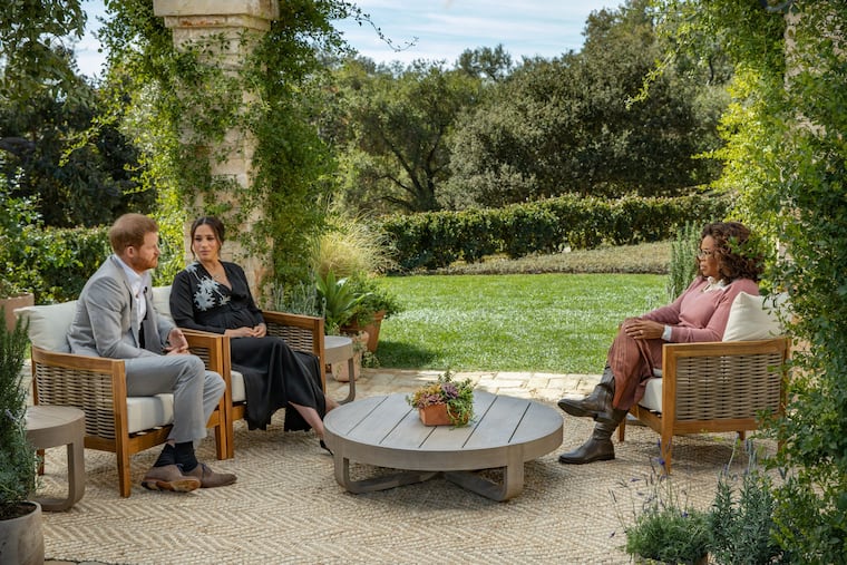 Prince Harry and Meghan Markle sit for an interview with Oprah Winfrey.