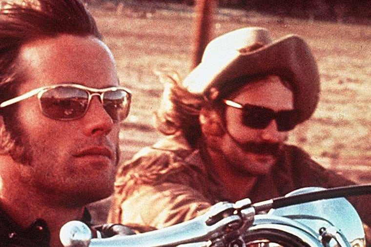 Peter Fonda, left, and Dennis Hopper in "Easy Rider" in 1969. Fonda died on Friday, Aug. 16, 2019, at 79. (Sony Pictures/TNS)