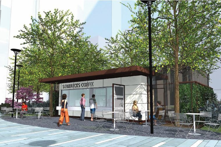 The Center City District has received push back for its decision to install a Starbucks-branded coffee kiosk at the southern end of Dilworth Park.