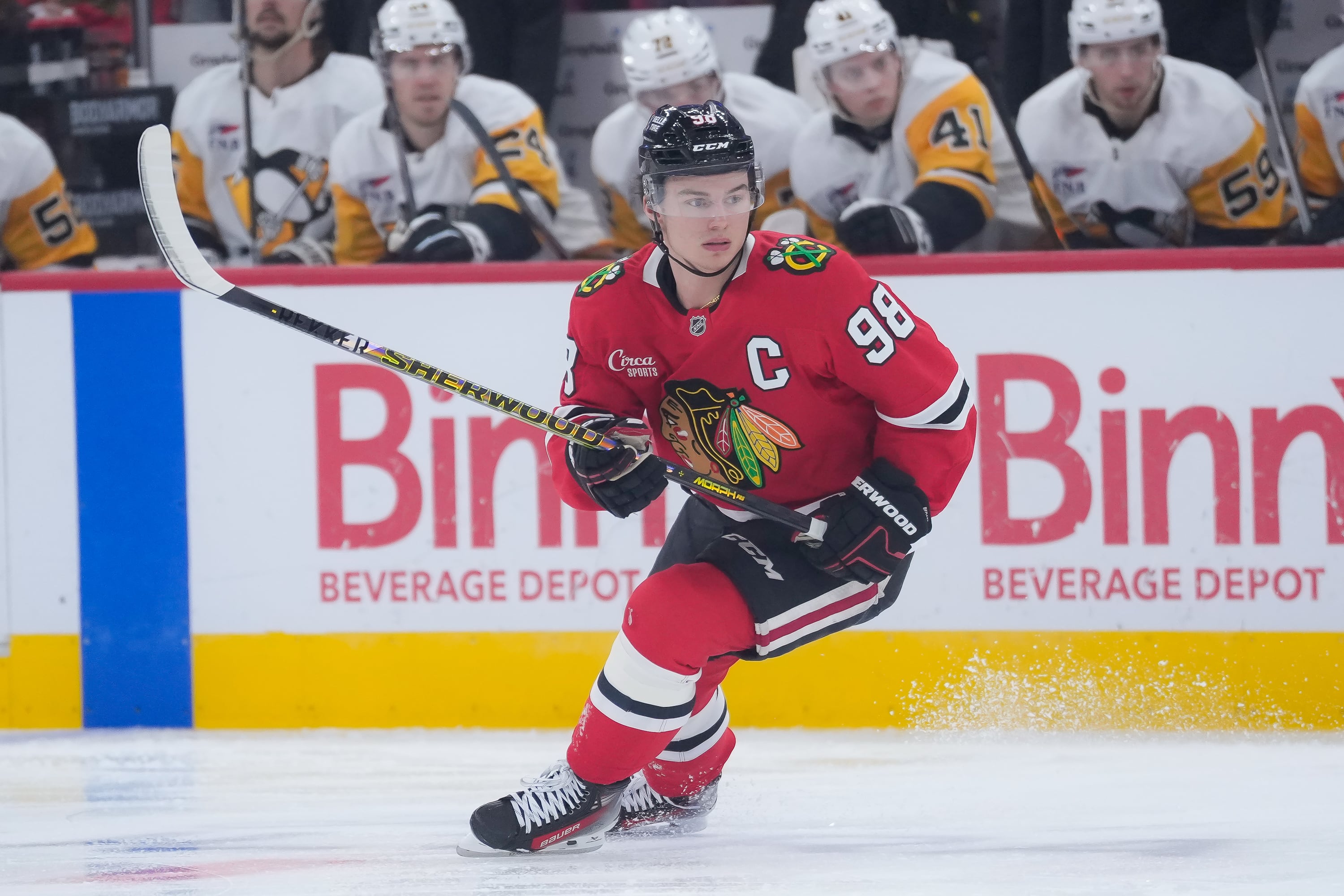 Blackhawks star Connor Bedard makes his season debut in victory over Penguins