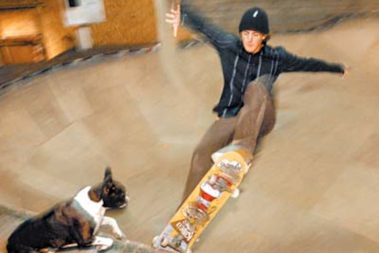 At 20, Max Press is a member of the younger generation at the Warehouse, an indoor skateboard park in South Philadelphia. Many of his fellow skaters are a decade older. They tend to wear more padding and take fewer chances. (Ron Tarver / Staff Photographer)