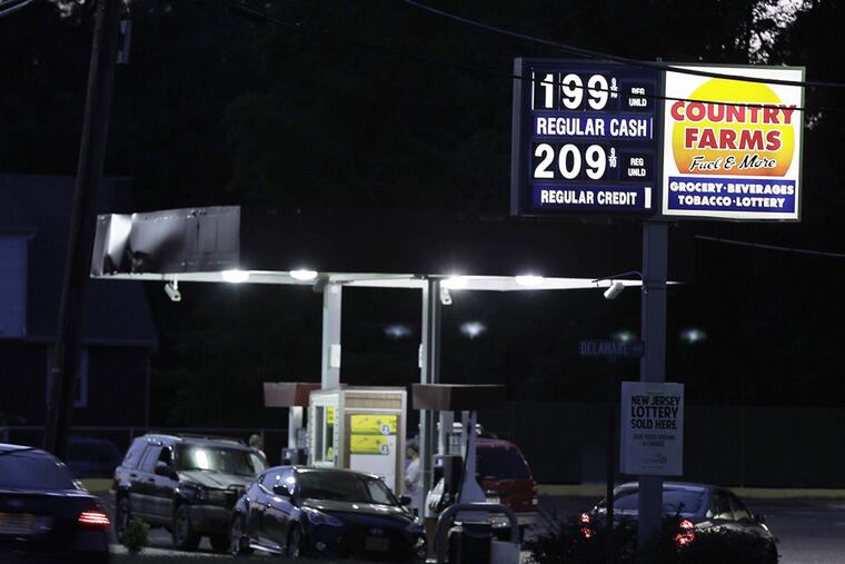One gallon of regular unleaded gas cash price has been $1.99 since last Friday, at the Country Farms Fuel and More store at 2403 Marne Hwy in Hainesport NJ. ( ELIZABETH ROBERTSON / Staff Photographer )