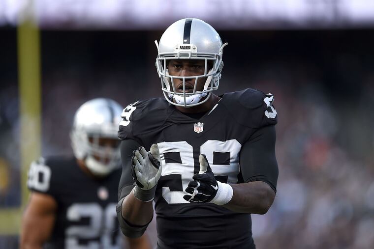 Former Oakland Raiders outside linebacker Aldon Smith (99) hasn't played in the NFL in four seasons. (Thearon W. Henderson/Getty Images/TNS)