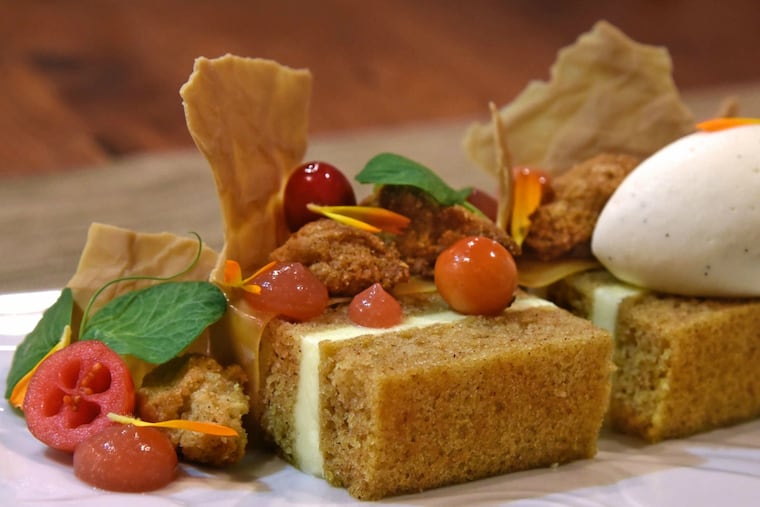 Pumpkin cake is evocative of the season at Brick Farm Tavern in Hopewell, N.J.