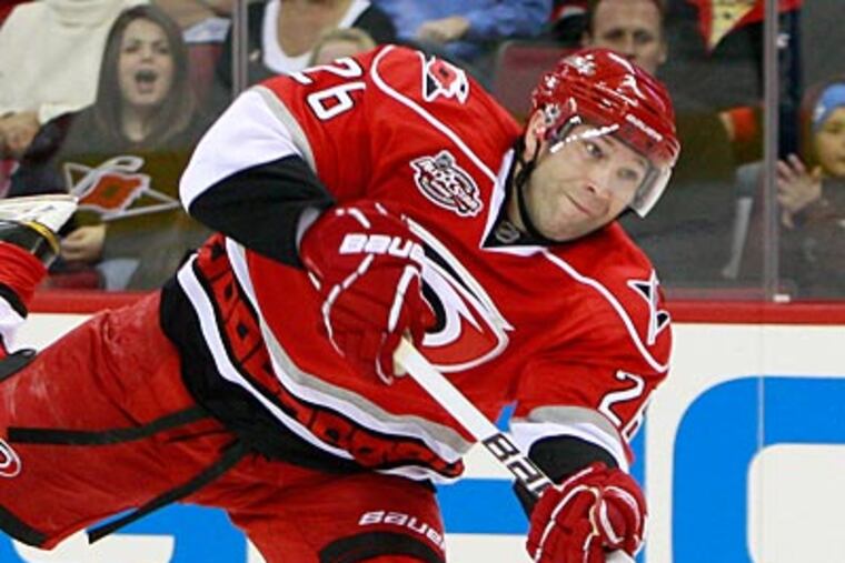 Carolina's Erik Cole has 13 goals and 15 assists this season. (Gerry Broome/AP Photo)