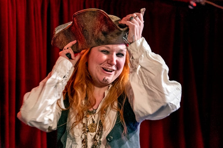 Jenna Kuerzi transforms into Johnny Depp with a few swipes of black marker. She's performing her solo show, “Johnny Depp! (A Retrospective on Late-Stage Capitalism),” at Fergie's Pub through April 16.