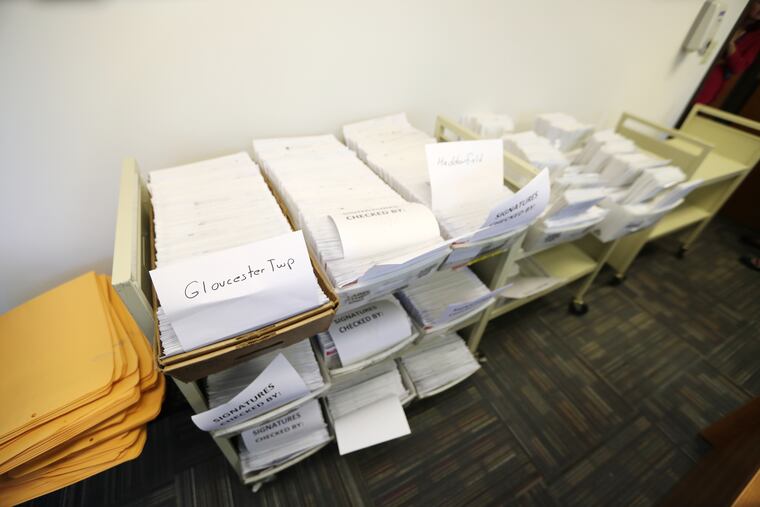 So far 17,000 mail in ballots have been processed at the Camden County's early voting center Friday Oct. 14, 2016.