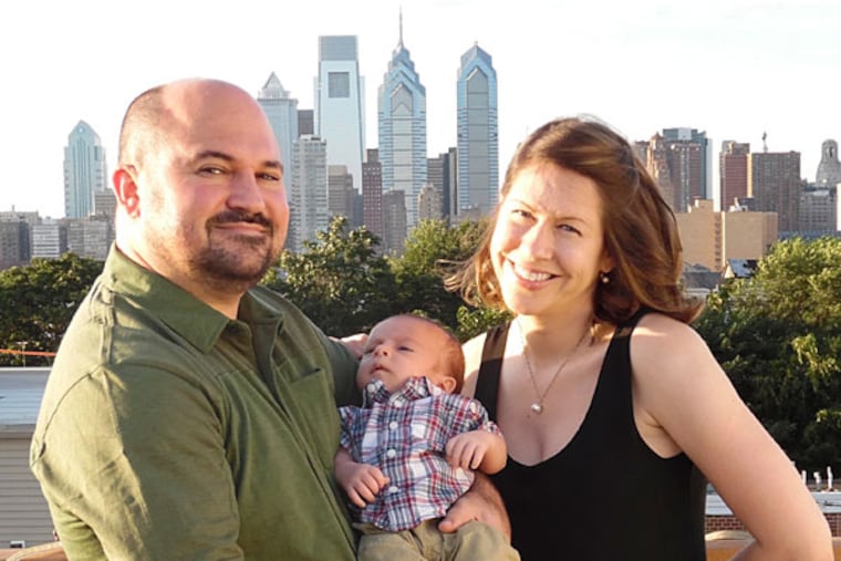 Rachel Linstead Goldsmith, Billy Linstead Goldsmith and baby Jack.
(Credit: Lauren League)
