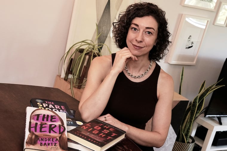 Thriller novelist Andrea Bartz, photographed in her Brooklyn home, was a lead plaintiff in the case.