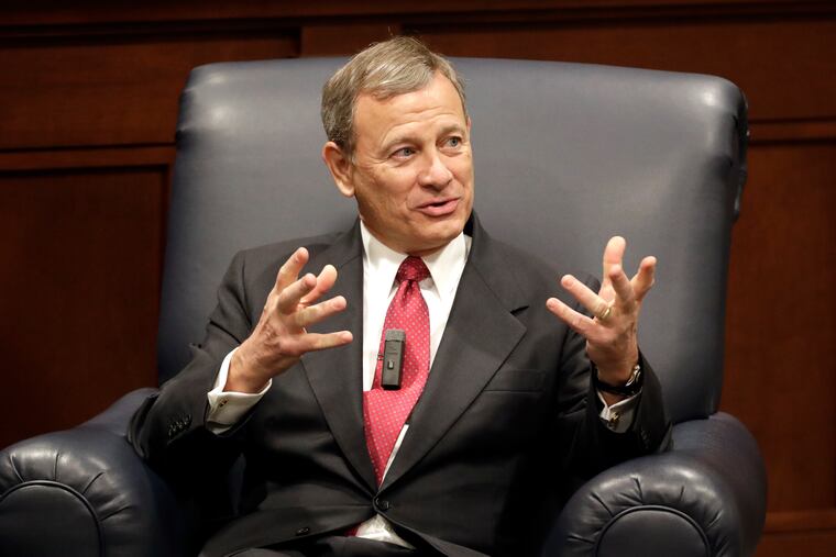 Supreme Court Chief Justice John Roberts, pictured at Belmont University Wednesday, Feb. 6, a day before he joined with the Court's left-leaning judges to rule against abortion restrictions in Louisiana