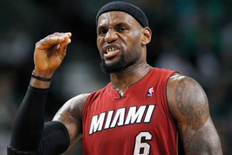 LeBron James scored 45 points and pulled down 15 rebounds in Game 6 against the Celtics. (Elise Amendola/AP)