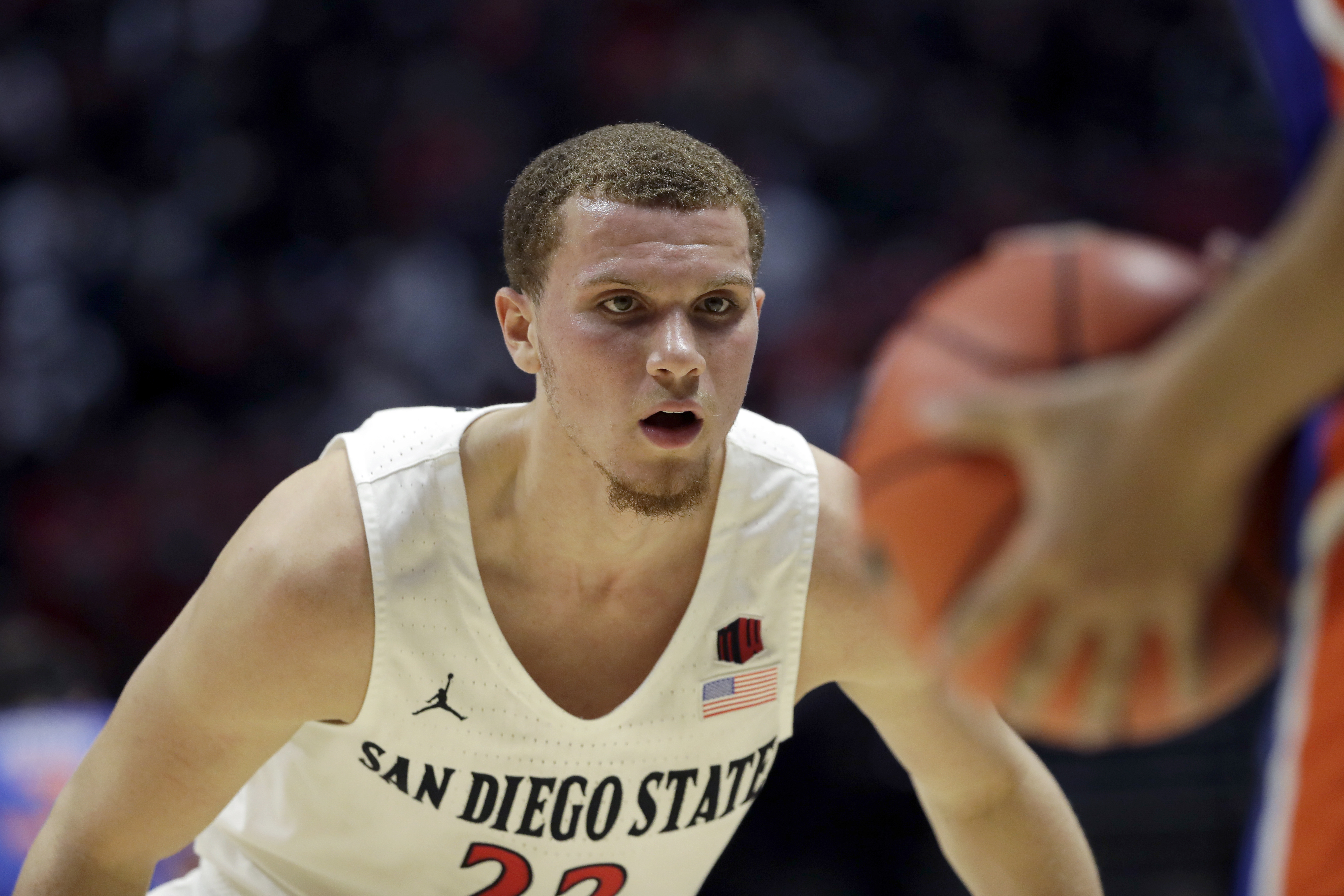 Guard Malachi Flynn last year became the third San Diego State player to be named All-America.