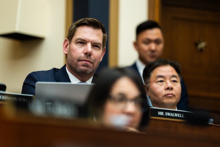 Rep. Eric Swalwell (D., Calif.) appears on Capitol Hill on Jan. 22.