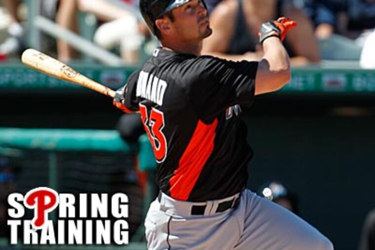 Aaron Rowand has had an awful spring training with the Miami Marlins - he is 4 for 33. (Jeff Roberson/AP)