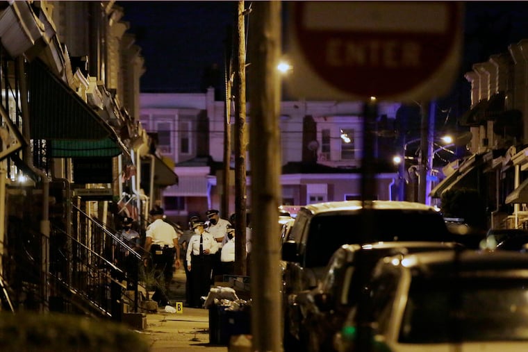 Philadelphia Police commissioner Danielle Outlaw at the scene of the shooting in the 200 block of N. Simpson St, where a 7 year old child was shot in the head on Saturday. The boy had been playing with a toy on the porch when gunfire erupted in the street.