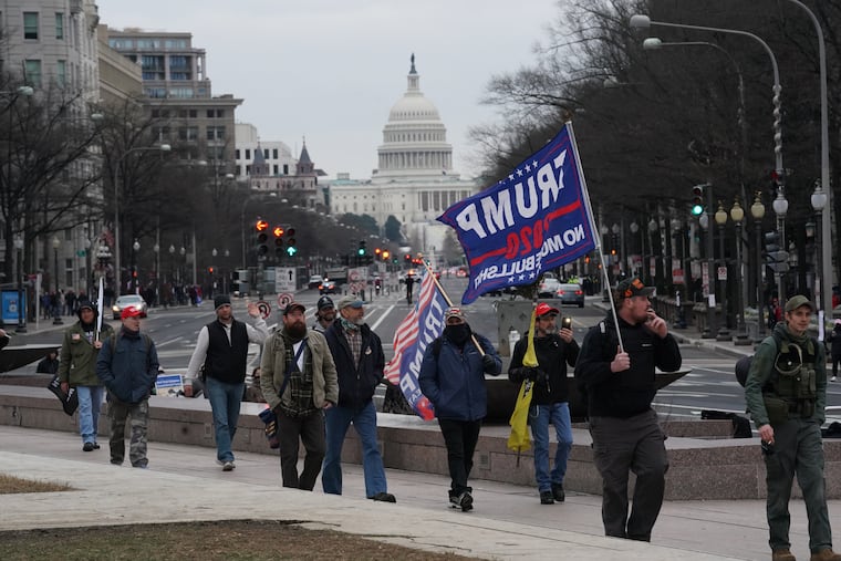 Spurred on by the president's rhetoric, Trump supporters march on the Capitol on Wednesday.