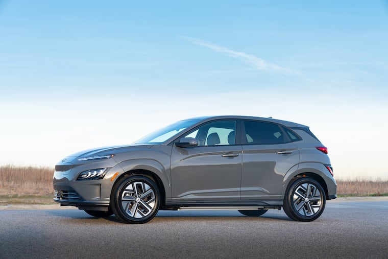 The Hyundai Kona Electric is redesigned for the 2022 model year, but it's as subtle as the old Hocus Focus cartoon: Hood is stretched. Headlights are different.