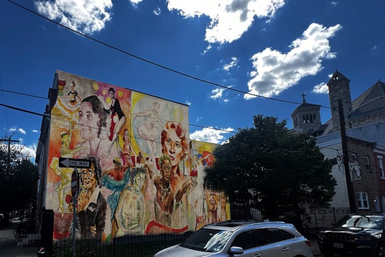 A rendering of the forthcoming mural that pays tribute to the trailblazers of Black dance in Philadelphia.